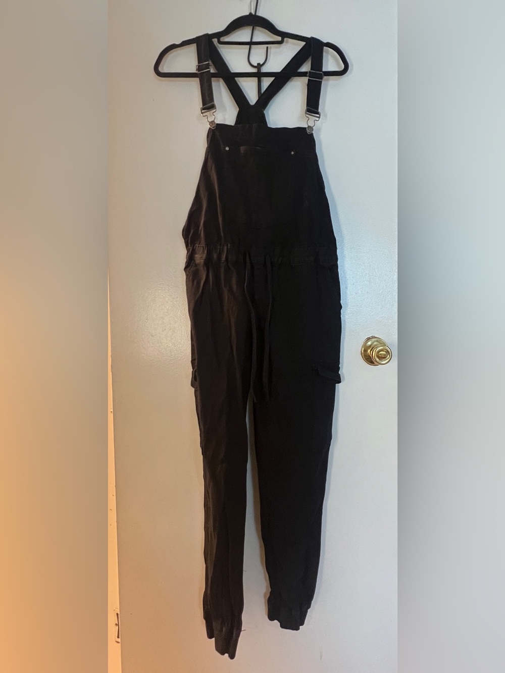 Almost Famous Black Cargo Strap Jumpsuit